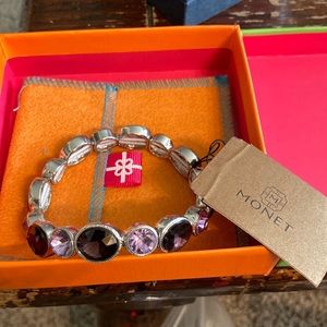 Monet stretchy purple bracelet NIB